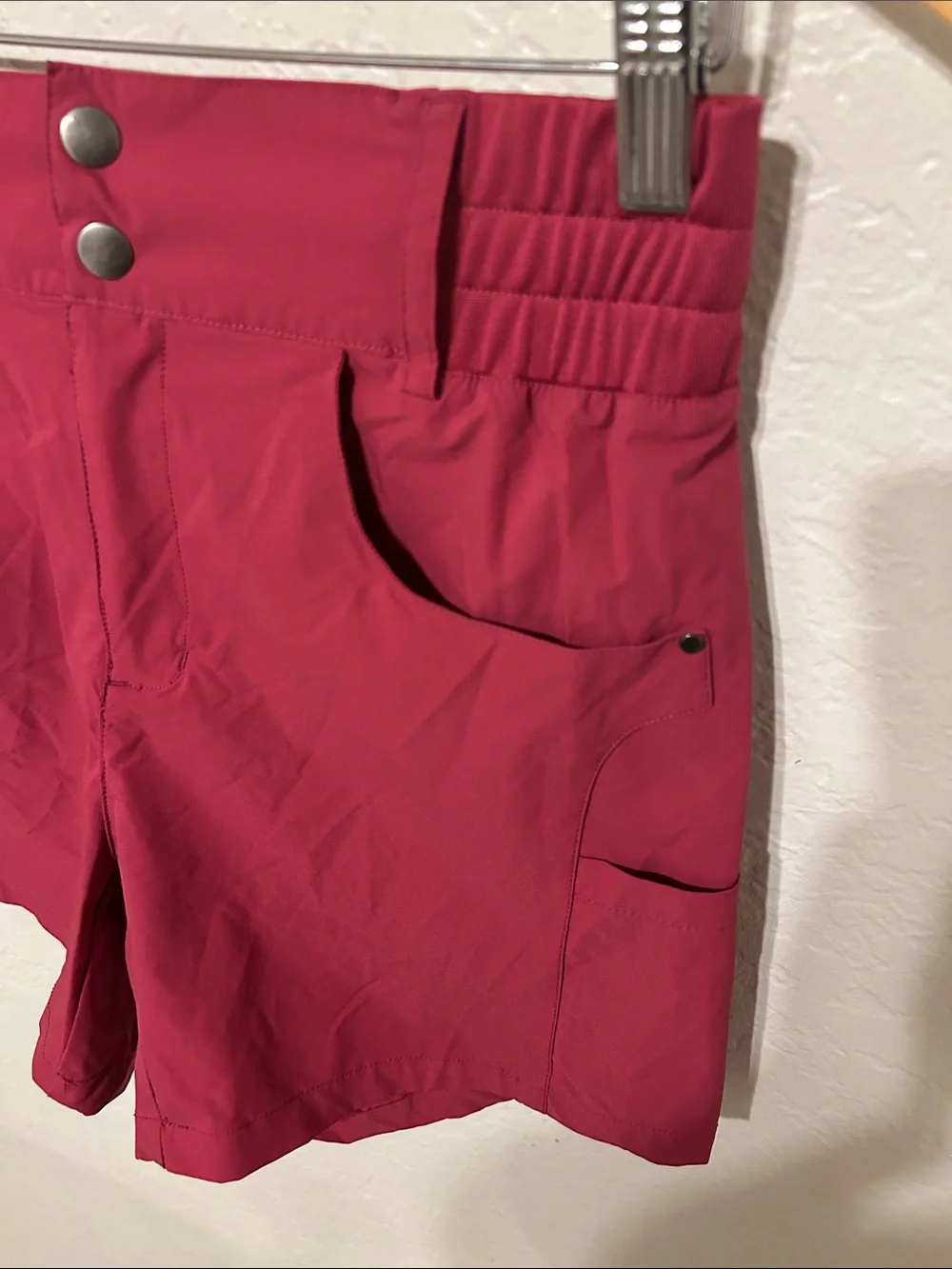 🎼Viodia High-Rise Cherry Red hiking golf shorts with pocket high waist stretch S